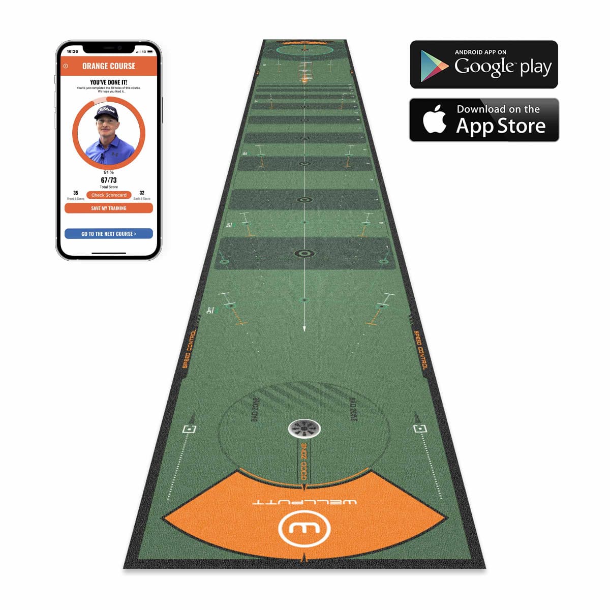 Putting training mat golf indoor - 26ft Performance